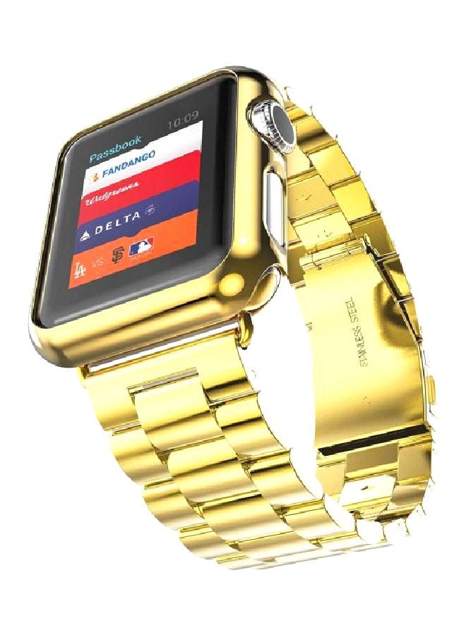 Stainless Steel Replacement Band For Apple Watch 4/3/2/1 Series 44mm Gold