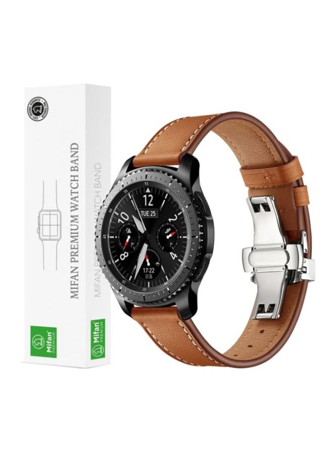 ميفان سوار بديل لساعة سامسونج جير S3/ جالاكسي (2018) مقاس 46 مم بني - Image 2