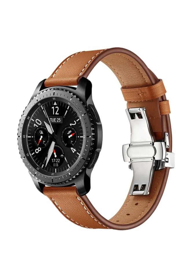 ميفان سوار بديل لساعة سامسونج جير S3/ جالاكسي (2018) مقاس 46 مم بني - Image 1