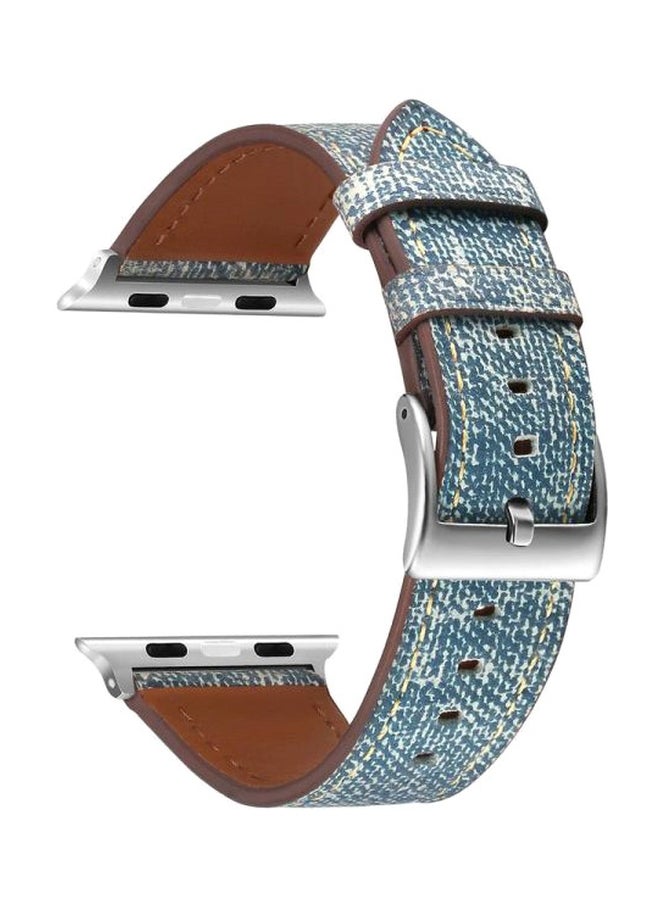 Replacement Strap For Apple Watch Series 1/2/3/4 38mm Blue/Beige