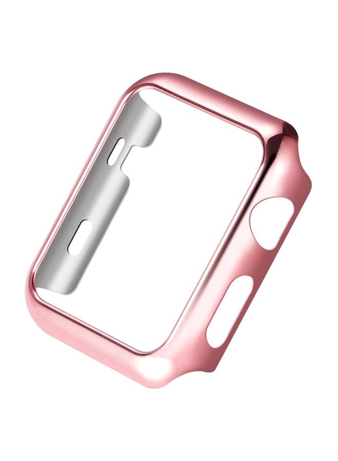 غطاء حماية واقٍ لساعة أبل السلسلة 2 مقاس 42 مم ذهبي وردي