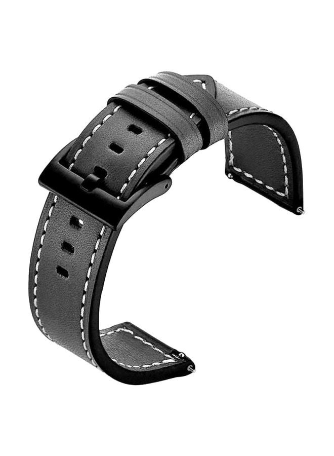 MARGOUN Replacement Leather Band For Samsung Gear S3 Frontier/Classic Black - Image 1