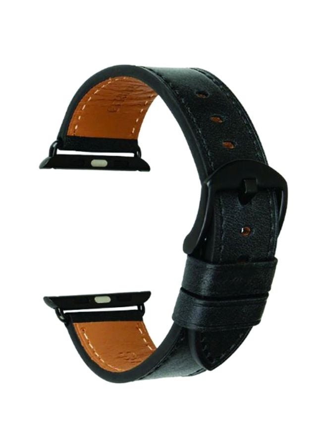 سوار بديل لساعة أبل ووتش سيريس 1/2/3/4 بمقاس 42/ 44 مم أسود/بني