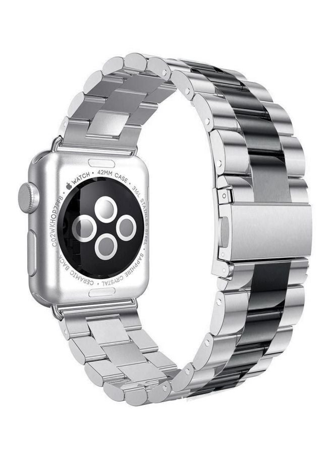 Replacement Band For Apple Watch Series 3/2/1 Silver/Black - Image 3