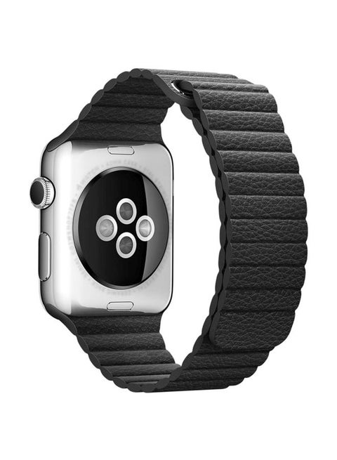 Leather Replacement Band For Apple Watch Series 3/2/1 Black