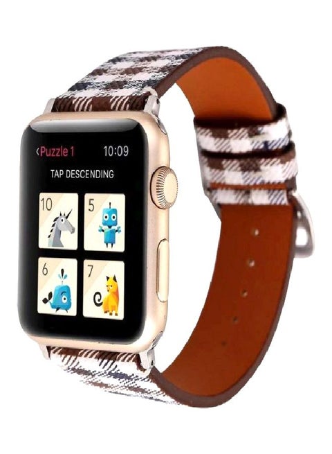 Replacement Band For Apple Watch Series 1/2/3/4 42mm White/Brown