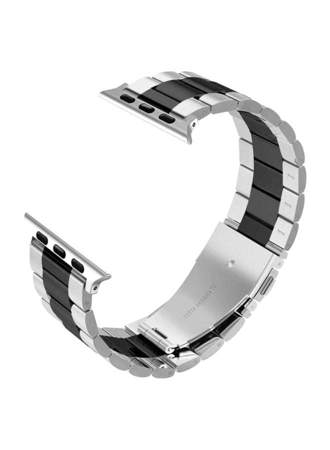 Replacement Band For Apple Watch Series 3/4/5 Silver/Black - Image 1