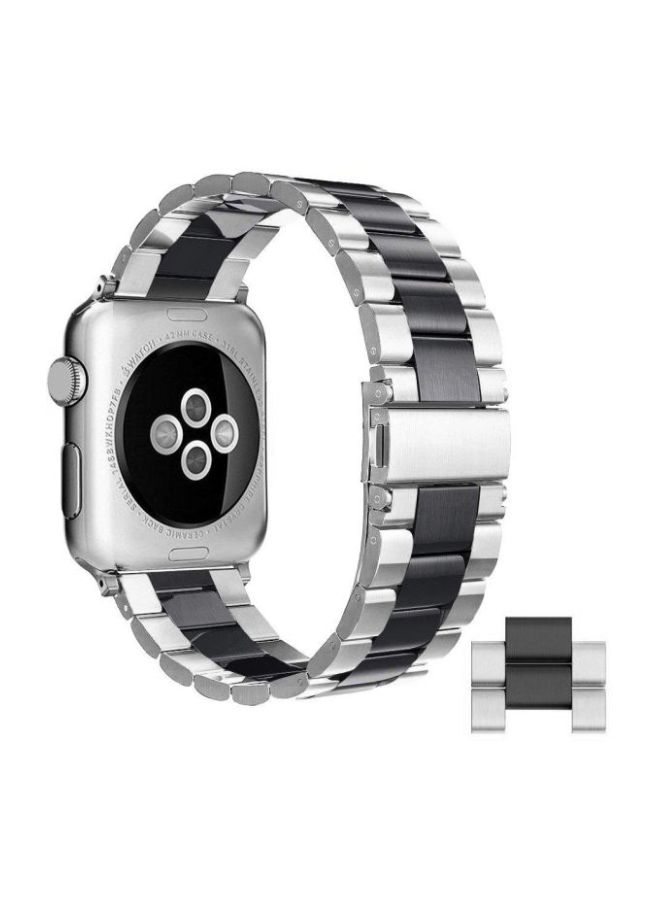Replacement Band For Apple Watch Series 3/4/5 Silver/Black - Image 3