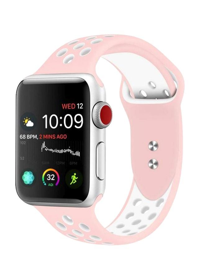 Replacement Band For Apple Watch Series 1/2/3/4 42mm Pink/White