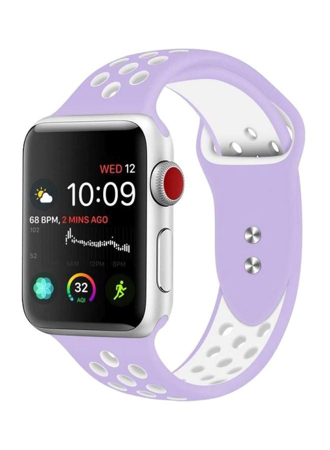 Generic Replacement Band For Apple Watch Series 4 38mm Purple/White 