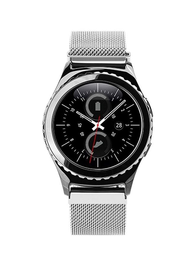 Stainless Steel Replacement Band For Samsung Gear S2 Classic/Moto 360 2 2nd Gen Silver