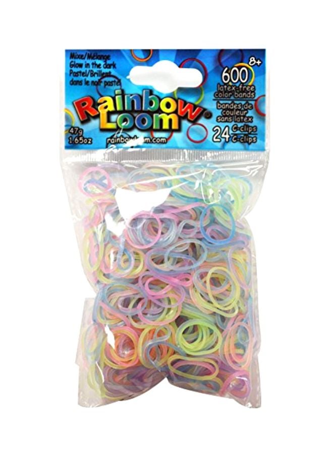 Rainbow Loom - 600-Piece Glow In Dark Rubber Band Set Pink/Blue/Yellow - Image 1