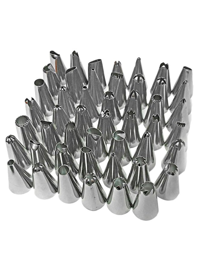 48-Piece Cake Decorating Turntable Set Silver - Image 1
