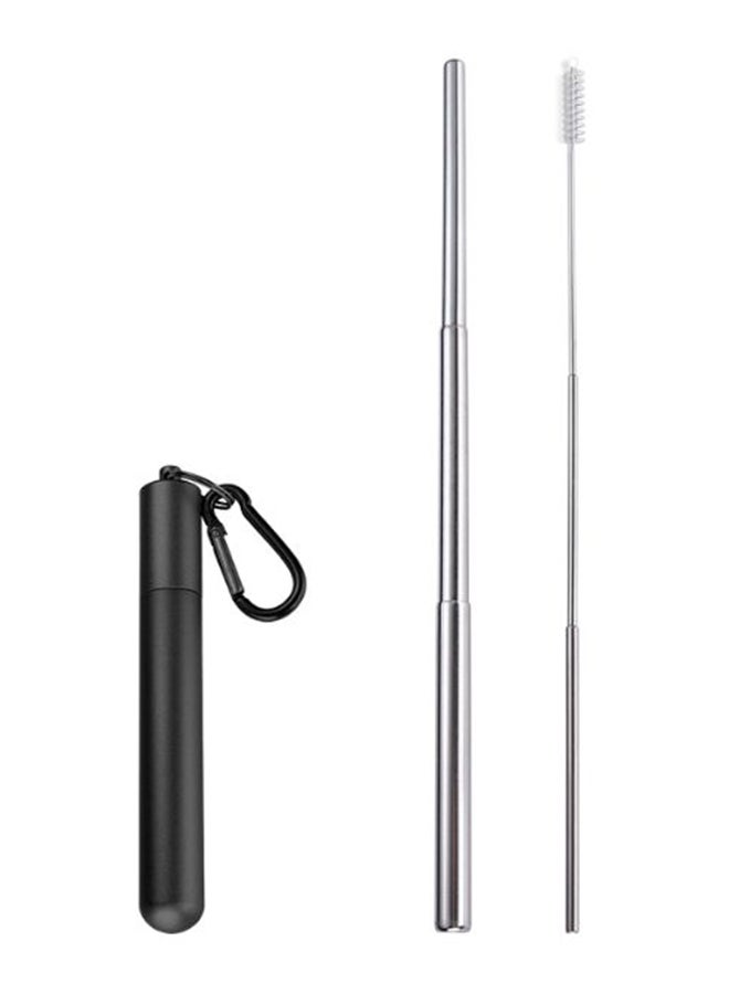 طقم ماصات قابلة للطي ويمكن إعادة استخدامها من 3 قطع أسود / فضي / أبيض