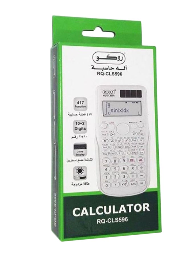 روكو آلة حاسبة علمية بشاشة سعة 12 رقماً أبيض