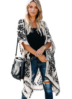 Printed Short Sleeve Shrug Black