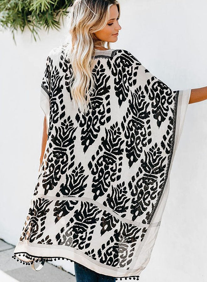 Generic - Printed Short Sleeve Shrug Black - Image 1