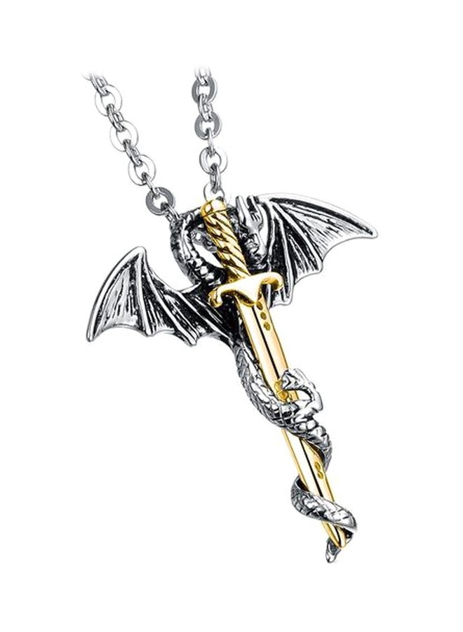 Sword And Dragon Shaped Necklace