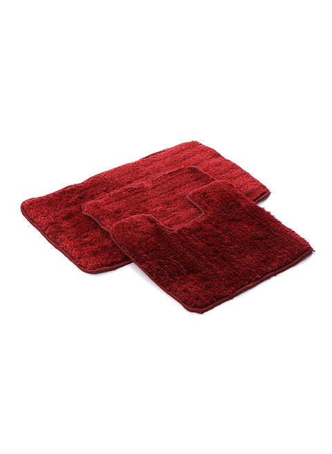 3-Piece Bath Rugs Dark Red 50 x 80cm