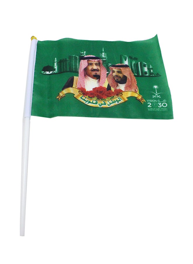 12-Piece Nylon Fabric National Day Flag Green/White 20 x 14cm - Image 1