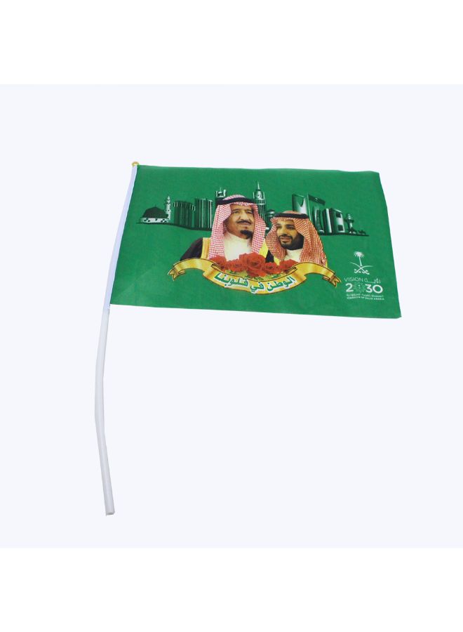 12-Piece Nylon Fabric National Day Flag Green/White 20 x 14cm - Image 3