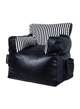 مقعد رويال بتصميم كيس من الجلد أسود/أبيض 90x90سم - v1570714708/N30545799A_1