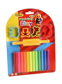 class 12-Piece Clay With 4 Molds And A Roller Pin Multicolour 