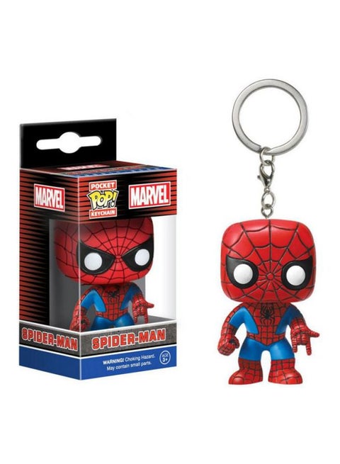Spiderman Shaped Keychain Red/Blue