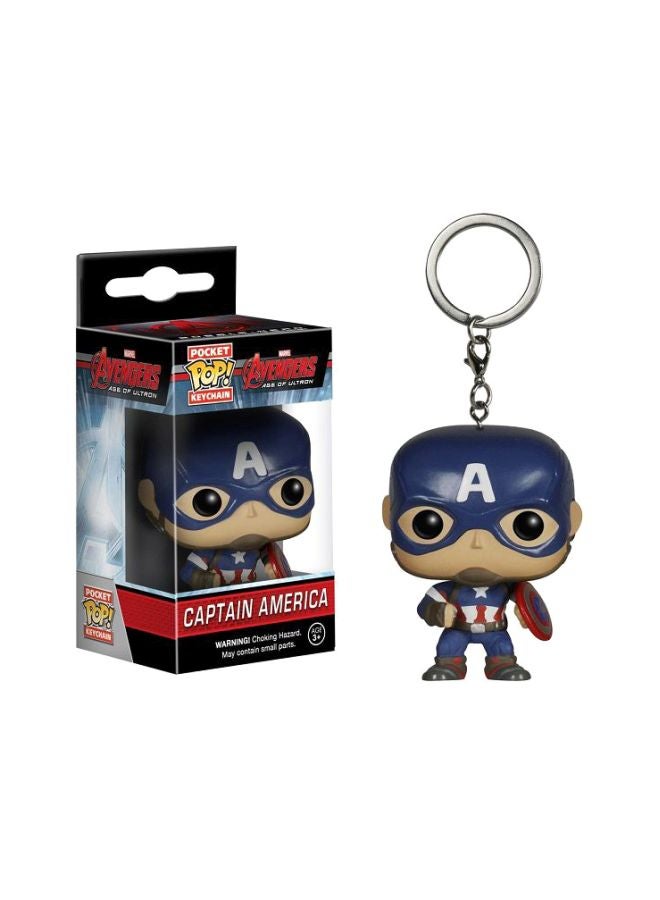 Funko Marvel Captain America Bobble Head Keychain Blue/Grey/Beige 