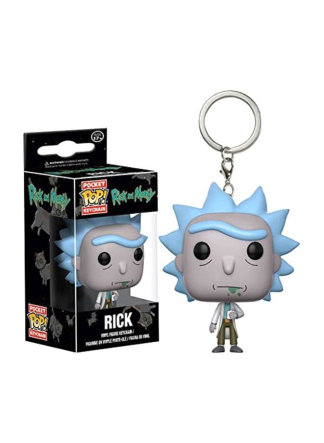 FUNKO POP Rick And Morty Pendant Key Ring Grey/Blue/White  - Image 1
