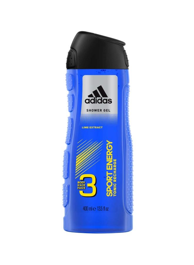 اديداس جل الاستحمام سبورت إينرجي تونك ريتشارج بخلاصة الليمون الأخضر 400ملليلتر - Image 1