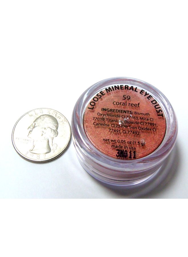 Pure Ziva Loose Powder Mineral Glitter Eyeshadow Peach Pink  - Image 2
