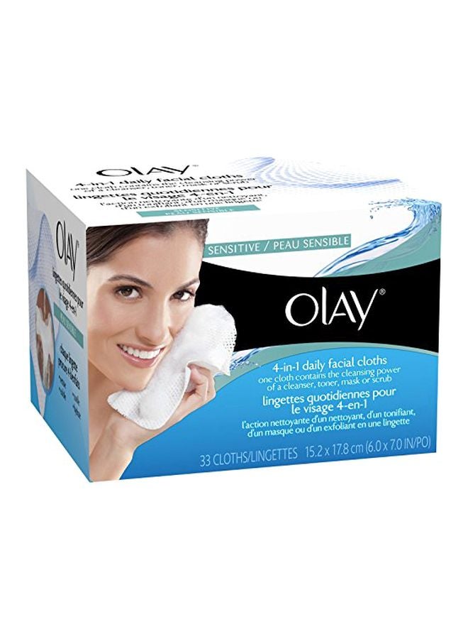 Olay 33-Piece 4 In 1 Daily Facial Cloths Set 15.2 x 17.8cm