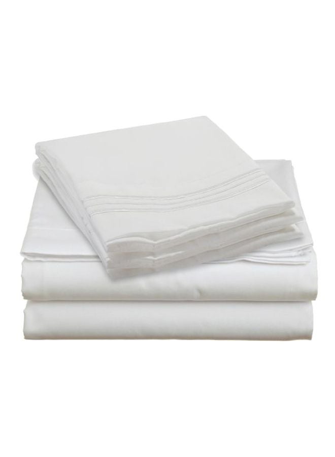 Clara Clark 4-Piece Bed Sheet Set White - Image 1