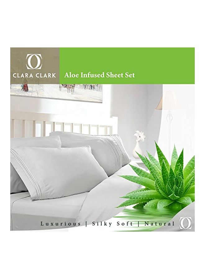 Clara Clark 4-Piece Bed Sheet Set White - Image 2