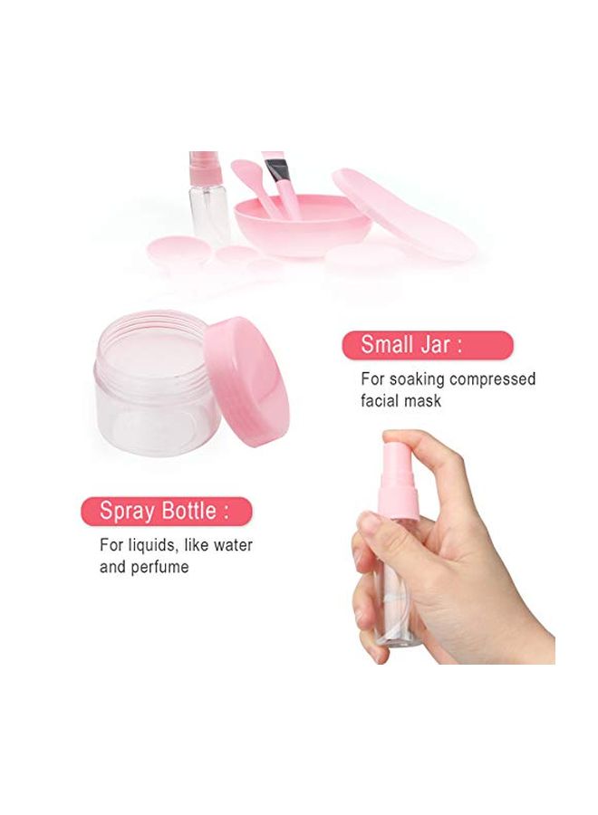 Adecco LLC - 9 In 1 DIY Facial Mask Bowl Kit Pink/Black - Image 1