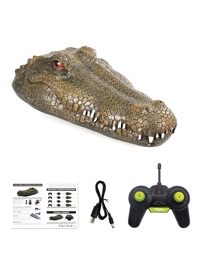 Flytec V002 RC Crocodile Head Boat Remote Control Electric Racing For Pools Green 39 x 20 x 12.5centimeter - Image 1