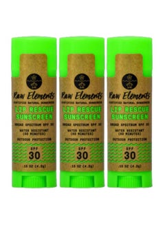 raw elements Pack Of 3 Lip Rescue Sunscreen SPF30 