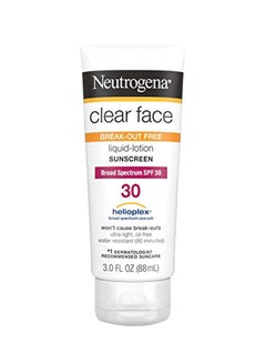 Neutrogena Clear Face Break-Out Free Liquid Lotion Sunscreen With SPF 30 3Fluid Ounce  - Image 1