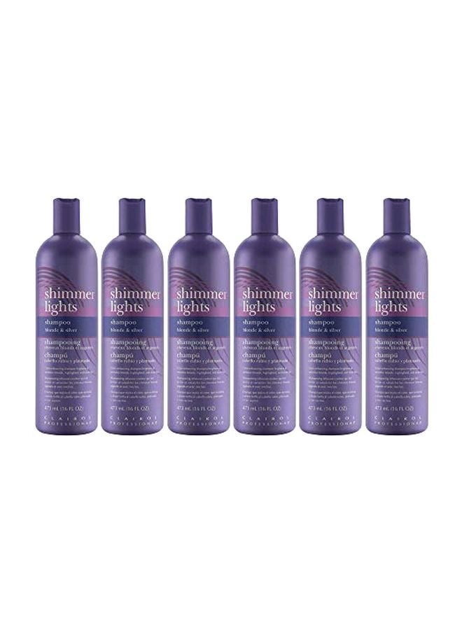 كلايرول مجموعة شامبو شيمر لايتس للشعر الأشقر والفضي من 6 قطع