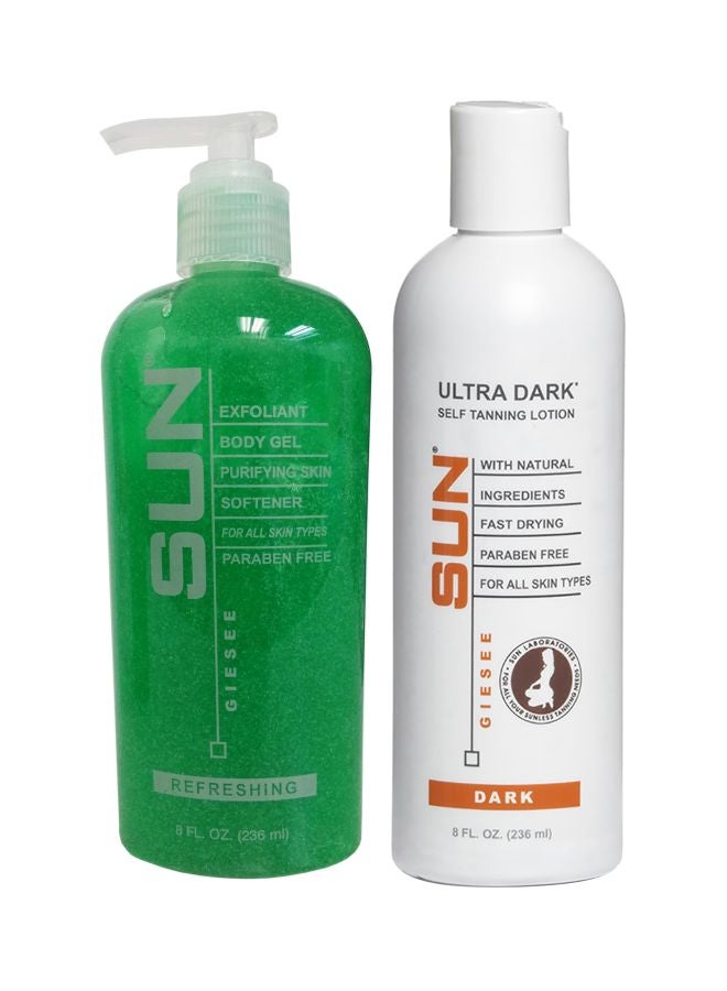 SUN LABORATORIES 2-Piece Ultra Dark Self Tanning Lotion And Body Gel Set  - Image 1