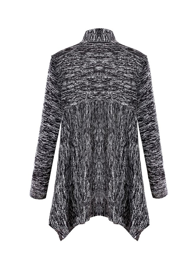 Generic - Stand Collar Open Front Pocket Coat Grey - Image 1