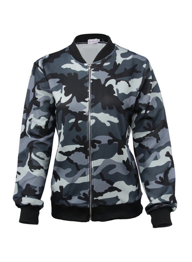 Camouflage Pattern Bomber Jacket Multicolour - Image 1