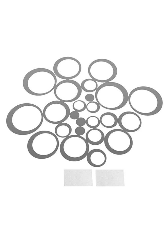 Round Ring Mirror Style Wall Sticker Silver 15x15cm - Image 1