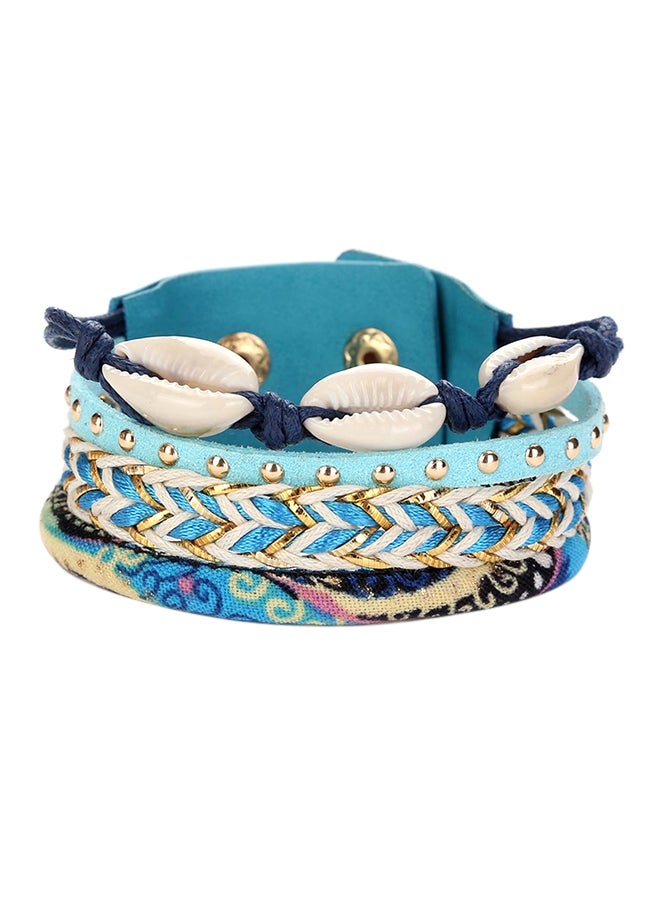 Sharpdo Seashell Pattern Magnetic Closure Multi-Layer Bracelet - Image 1