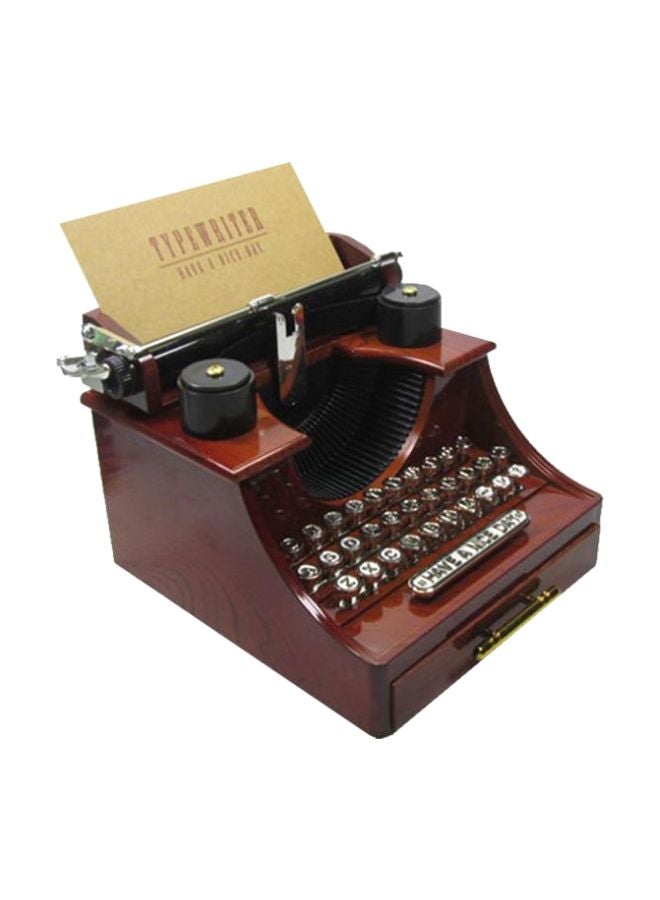 Typewriter Shaped Vintage Music Box Brown/Black 11x13x14centimeter - v1570789384/N30728254A_1