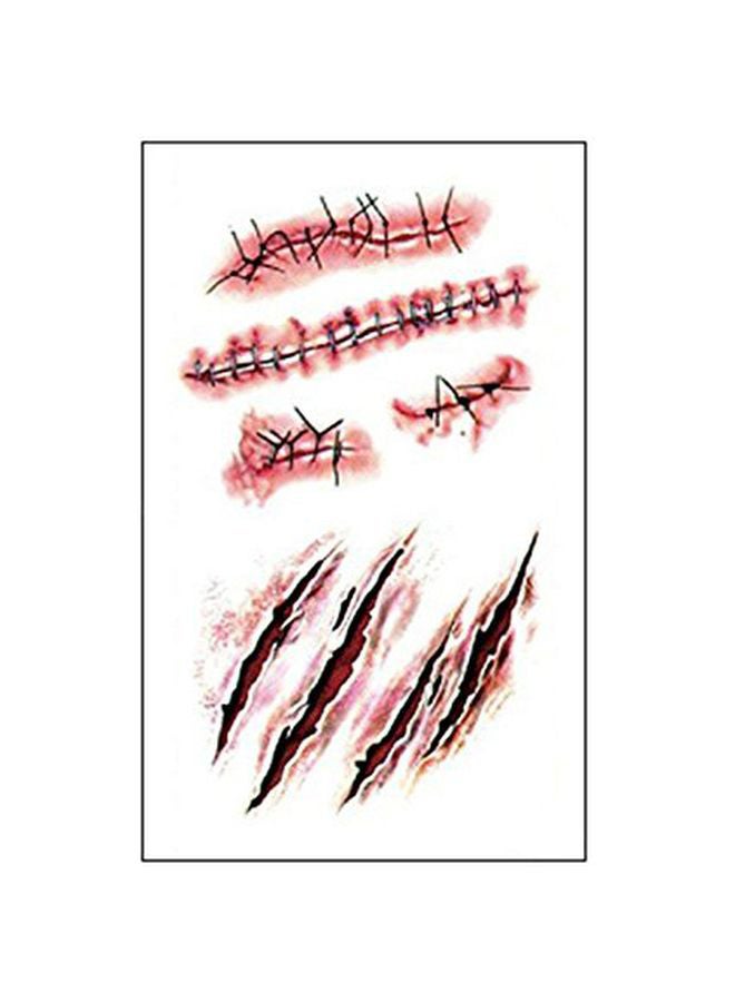 Glaryyears 10-Piece Wound Blood Scar Temporary Tattoo Multicolour  - Image 1