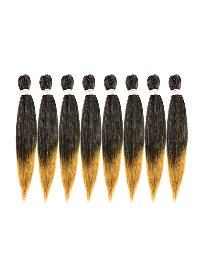 8-Piece Fiber Crochet Braiding Hair Extension Black/Yellow 26inch - v1570796453/N30606774A_1