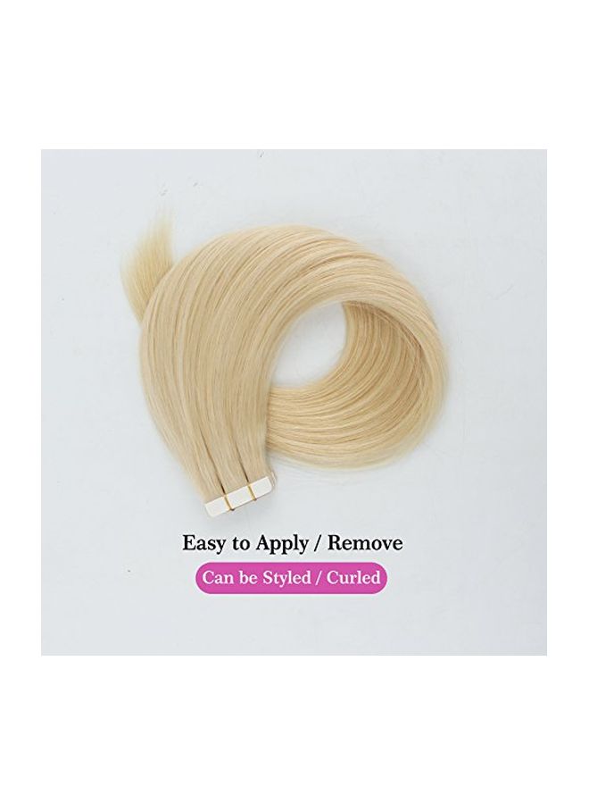 Sassina 20-Piece Straight Hair Tape In Hair Extensions Platinum Blonde 22inch - Image 2