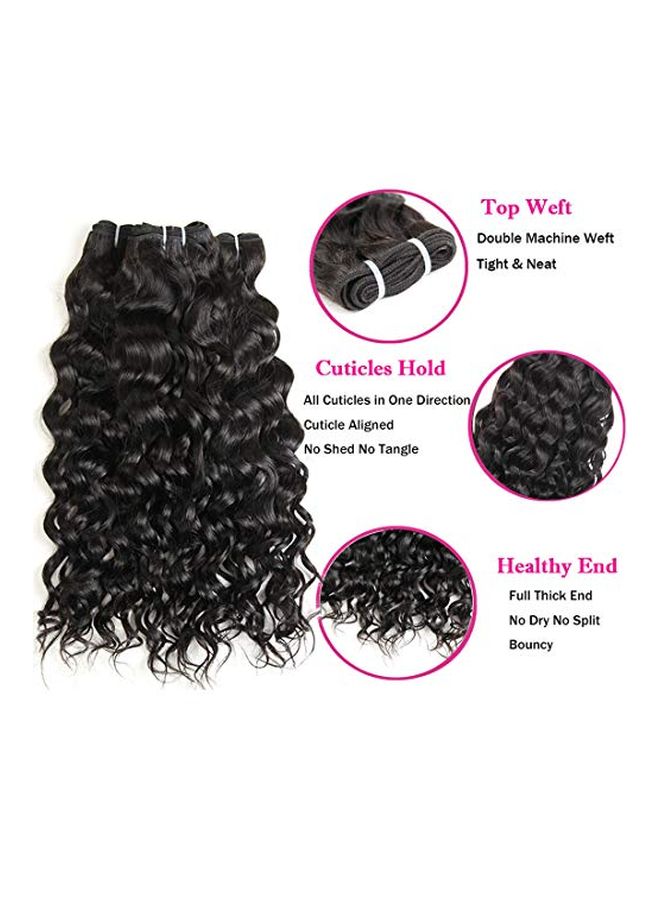 XYHair 3-Bundle Wet And Wavy Hair Extension Set Natural Black - Image 3